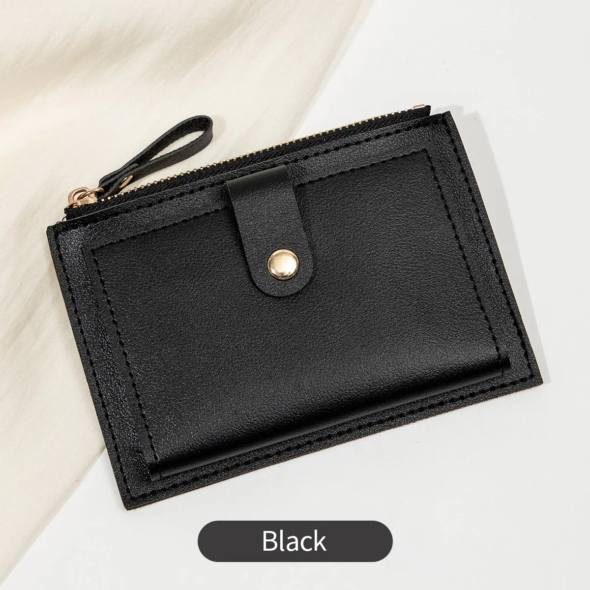 ITALIA Lusso - Mini Portafoglio Donna Retro Chic Compatto con Cerniera