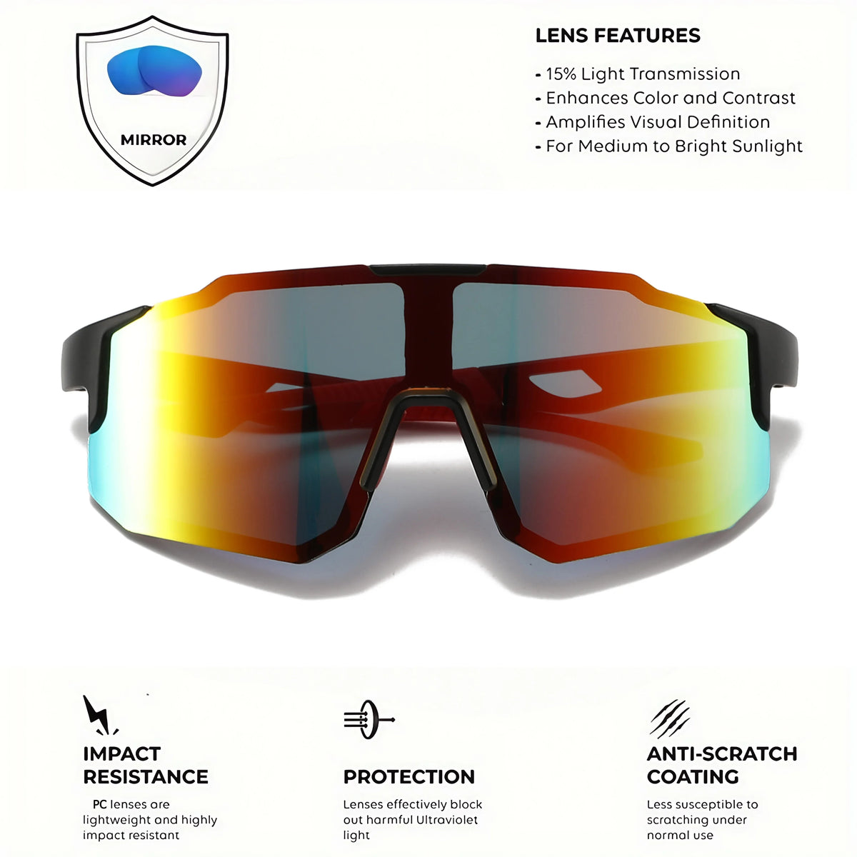 DMN Lusso - Occhiali Sportivi UV400 Polarizzati - Ciclismo Moto Outdoor Unisex