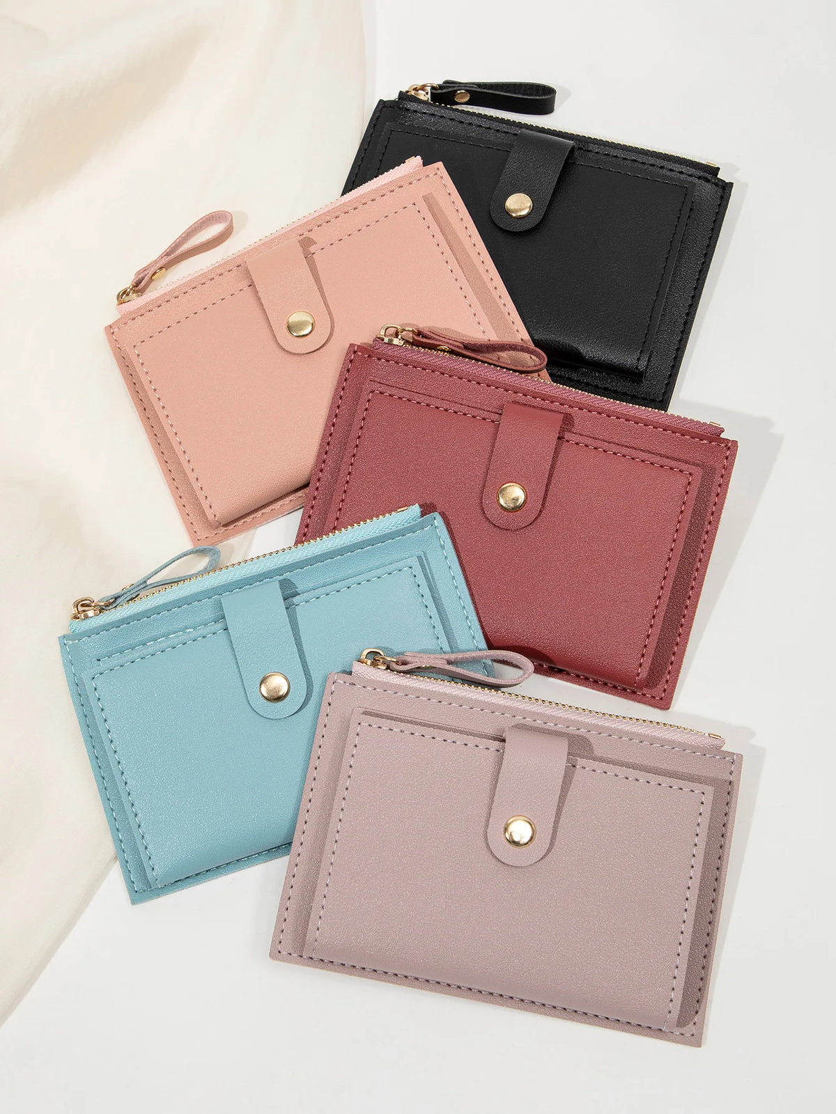 ITALIA Lusso - Mini Portafoglio Donna Retro Chic Compatto con Cerniera