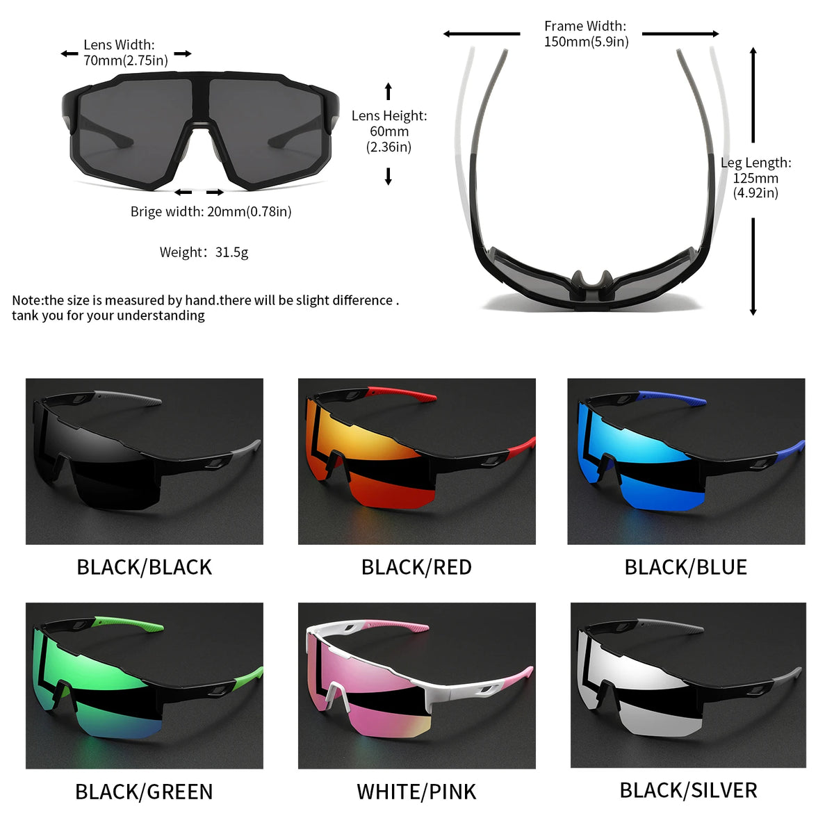 DMN Lusso - Occhiali Sportivi UV400 Polarizzati - Ciclismo Moto Outdoor Unisex