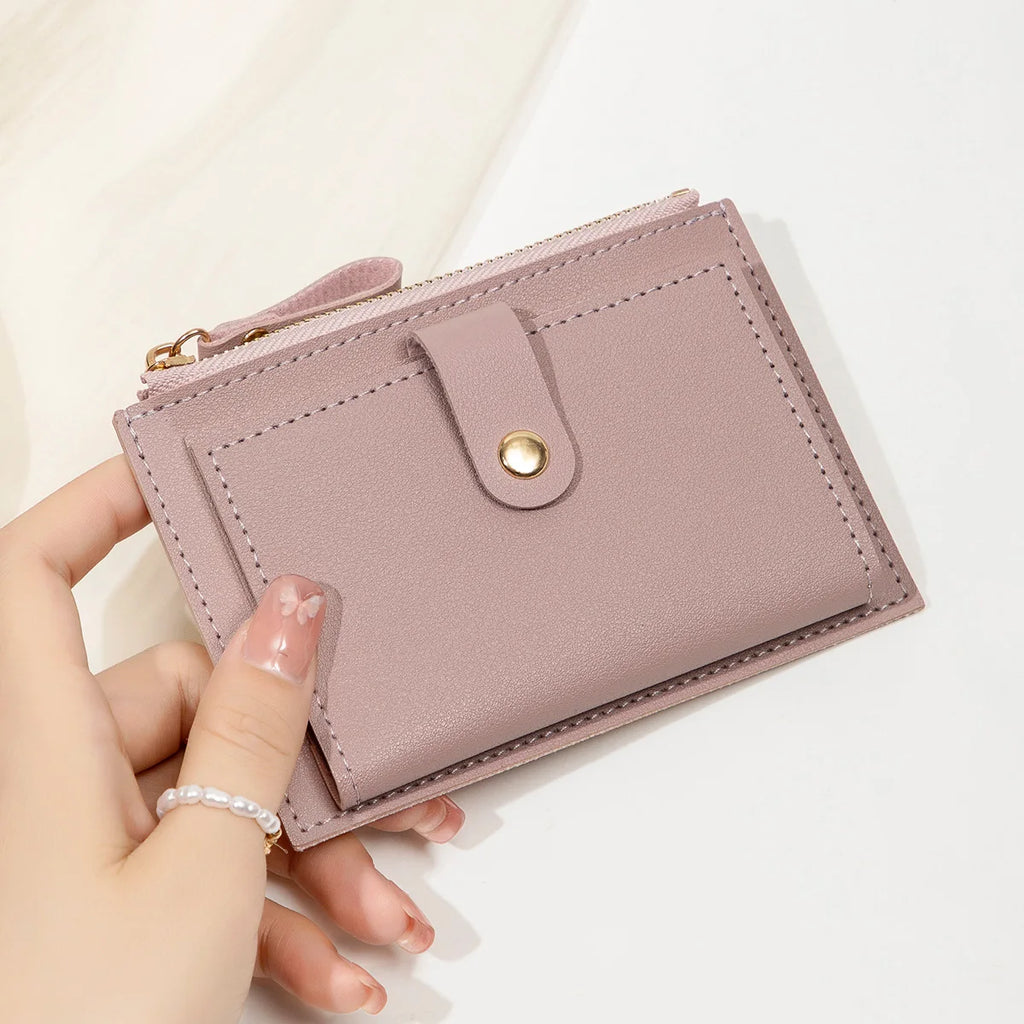 ITALIA Lusso - Mini Portafoglio Donna Retro Chic Compatto con Cerniera
